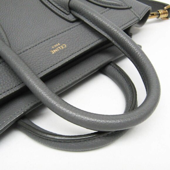 CELINE Gray Leather Shoulder Bag - Picture 8 of 16